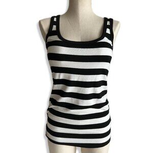 Bailey 44 Tank Top Womens Size S Black and White Striped Scoop Neck